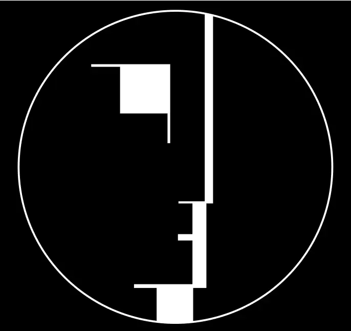 Signet Bauhaus d'Oskar Schlemmer, logo géométrique de l'école de Dessau
